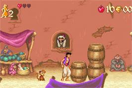 In game image of Aladdin on the Nintendo Game Boy Advance.