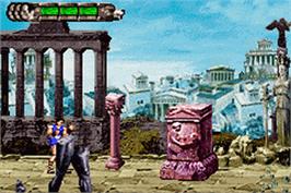 In game image of Altered Beast: Guardian of the Realms on the Nintendo Game Boy Advance.