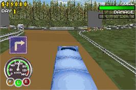 In game image of Big Mutha Truckers on the Nintendo Game Boy Advance.