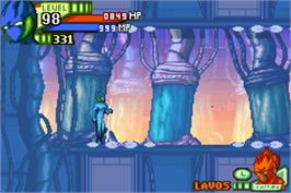 In game image of Blue Angelo - Angels From The Shrine on the Nintendo Game Boy Advance.
