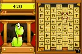 In game image of BookWorm Deluxe on the Nintendo Game Boy Advance.