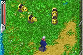 In game image of Boukyaku No Senritsu on the Nintendo Game Boy Advance.