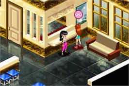 In game image of Bratz - Rock Angelz on the Nintendo Game Boy Advance.