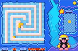 In game image of Denki Blocks! on the Nintendo Game Boy Advance.