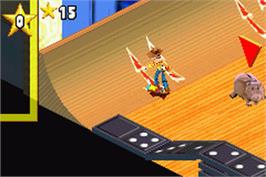 In game image of Disney's Extreme Skate Adventure on the Nintendo Game Boy Advance.