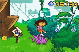 In game image of Dora The Explorer - Super Spies on the Nintendo Game Boy Advance.