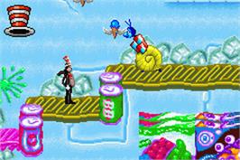 In game image of Dr. Seuss' The Cat in the Hat on the Nintendo Game Boy Advance.