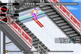 In game image of ESPN International Winter Sports 2002 on the Nintendo Game Boy Advance.