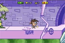 In game image of Fairly OddParents: Breakin' Da Rules on the Nintendo Game Boy Advance.