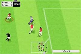 In game image of Fifa Football 2003 on the Nintendo Game Boy Advance.