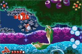 In game image of Finding Nemo on the Nintendo Game Boy Advance.