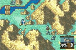 In game image of Fire Emblem - The Sacred Stones on the Nintendo Game Boy Advance.