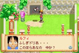 In game image of From Tv Animation One Piece - Nanatsu-jima No Daihihou on the Nintendo Game Boy Advance.