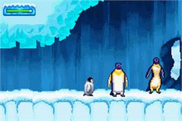 In game image of Happy Feet on the Nintendo Game Boy Advance.