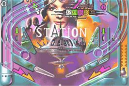In game image of Hardcore Pinball on the Nintendo Game Boy Advance.