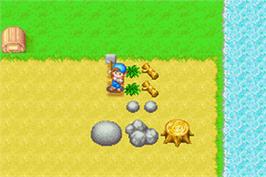 In game image of Harvest Moon - Friends Of Mineral Town on the Nintendo Game Boy Advance.