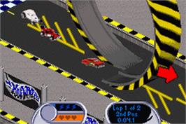 In game image of Hot Wheels - Velocity X on the Nintendo Game Boy Advance.
