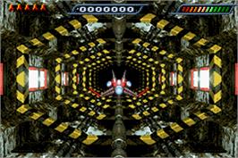 In game image of Iridion 3D on the Nintendo Game Boy Advance.