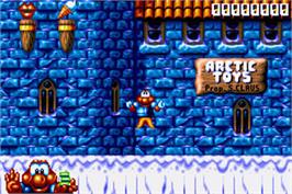 In game image of James Pond - Codename Robocod on the Nintendo Game Boy Advance.