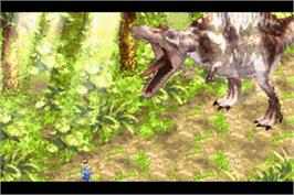 In game image of Jurassic Park III: Island Attack on the Nintendo Game Boy Advance.