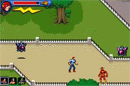In game image of Justice League Heroes - The Flash on the Nintendo Game Boy Advance.