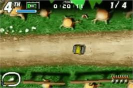 In game image of Karnaaj Rally on the Nintendo Game Boy Advance.