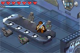 In game image of LEGO Star Wars: The Video Game on the Nintendo Game Boy Advance.