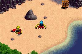 In game image of Lego Bionicle on the Nintendo Game Boy Advance.