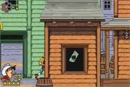 In game image of Lucky Luke: Wanted on the Nintendo Game Boy Advance.