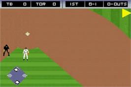 In game image of Major League Baseball 2k7 on the Nintendo Game Boy Advance.