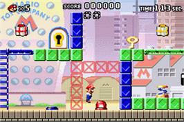 In game image of Mario vs. Donkey Kong on the Nintendo Game Boy Advance.