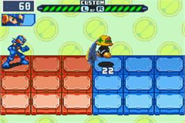 In game image of Mega Man Battle Network 6: Cybeast Gregar on the Nintendo Game Boy Advance.