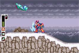 In game image of Mega Man Zero 3 on the Nintendo Game Boy Advance.