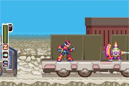 In game image of Mega Man Zero 4 on the Nintendo Game Boy Advance.