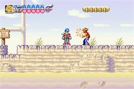 In game image of Metalgun Slinger on the Nintendo Game Boy Advance.