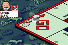 In game image of Monopoly on the Nintendo Game Boy Advance.