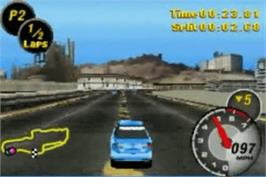 In game image of Need For Speed - Most Wanted on the Nintendo Game Boy Advance.