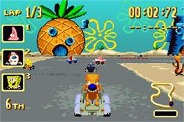 In game image of Nicktoons Racing on the Nintendo Game Boy Advance.