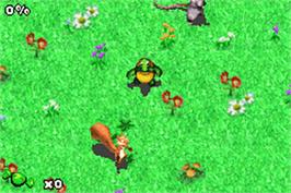 In game image of Over The Hedge on the Nintendo Game Boy Advance.