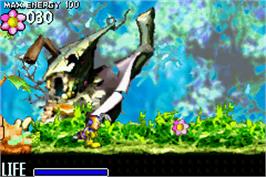 In game image of Pinobee: Wings of Adventure on the Nintendo Game Boy Advance.