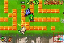 In game image of Planet Monsters on the Nintendo Game Boy Advance.