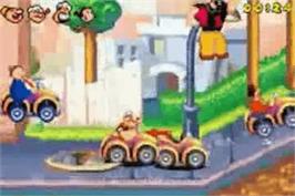 In game image of Popeye: Rush for Spinach on the Nintendo Game Boy Advance.