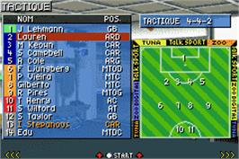 In game image of Premier Manager 2003-04 on the Nintendo Game Boy Advance.