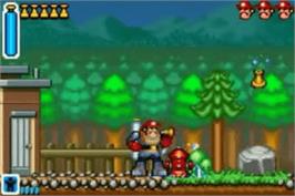 In game image of Rescue Heroes: Billy Blazes on the Nintendo Game Boy Advance.