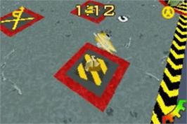 In game image of Robot Wars - Extreme Destruction on the Nintendo Game Boy Advance.