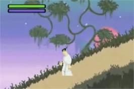 In game image of Samurai Jack: The Amulet of Time on the Nintendo Game Boy Advance.
