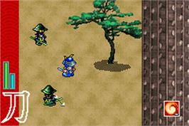 In game image of Sengoku Kakumei Gaiden on the Nintendo Game Boy Advance.