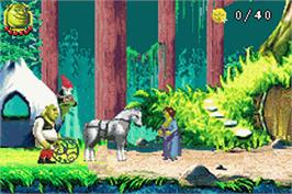 In game image of Shrek 2 on the Nintendo Game Boy Advance.