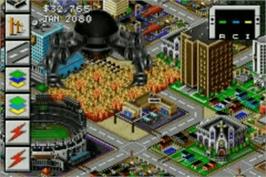 In game image of Simcity 2000 on the Nintendo Game Boy Advance.