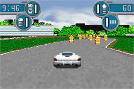 In game image of Spy Hunter on the Nintendo Game Boy Advance.